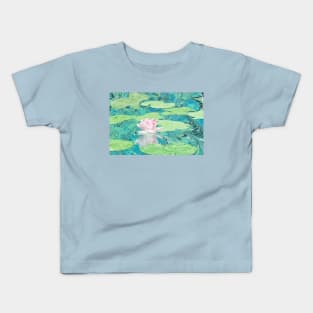 Water Lily Marbled Paper Collage Kids T-Shirt